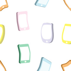 seamless vector pattern of cartoon phone