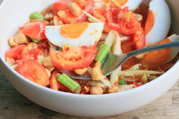 salted egg papaya salad