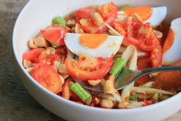 salted egg papaya salad
