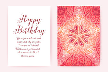 Obraz premium watercolor lace ornament in oriental style.