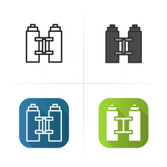 Binoculars icon. Flat, linear and color styles.