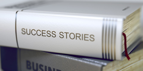 Success Stories Concept on Book Title. 3D.