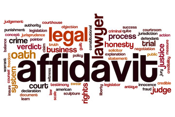 Affidavit word cloud
