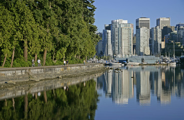 stanley park path cityscape
