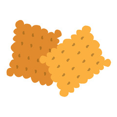 Two cookies logo. Color illustration of food and desserts.