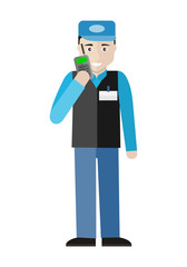 Security Character Illustration in Flat Design.
