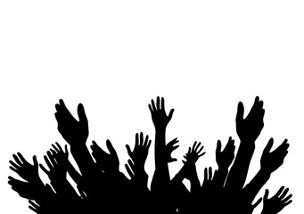 Hands Raised Up -  Symbol of Freedom the Choice, Fun. Vector Ill