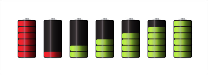 Rechargeable Batteries for Electronic Devices, Electric Car. Vec