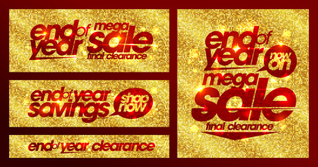 End of year sale chic golden banners set, final clearance, mega savings