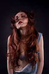 Portrait of a red hair model