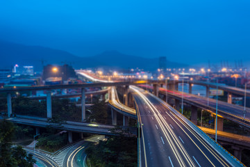 Fototapeta na wymiar Chongqing City.City skyline and busy highway system at night.