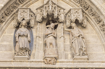 Birth door or gate of San Miguel of the Cathedral of Seville, Sp