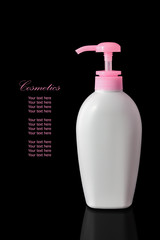 White blank cosmetic container for body cream moisturizer isolat