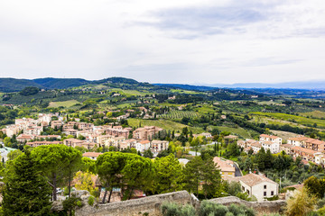 Fototapeta na wymiar Details of the tourist town of San Gimignano in Tuscany