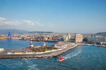 Fototapeta na wymiar Scenic view of Izmir port, Izmir, Turkey.