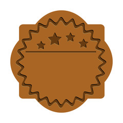 brown starry emblem or label icon image vector illustration design 