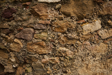 Antique wall in Peratallada, Catalonia, Spain