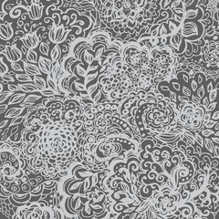 Floral doodle tattoo background. Illustration with paisley ornaments. Hand-drawn flowers. Universal backdrop for everything.