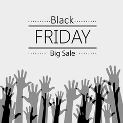 hands vector background. black friday