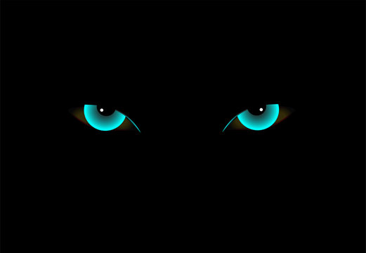 Demon eyes neon color vector