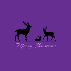Hirschfamilie - Merry Christmas
