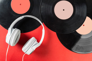  record on a red background