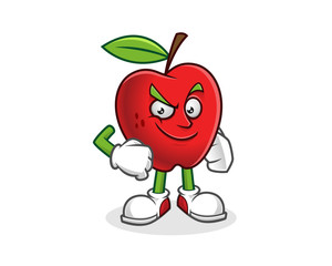 Confident apple mascot. Vector of Apple character. Apple logo