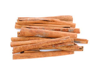 Cinnamon sticks isolated on white background