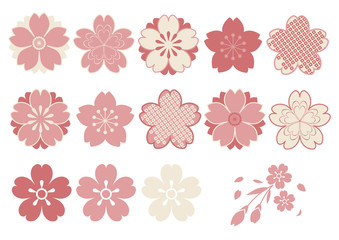 和風 桜パーツ素材 ピンク © pitakotatsu