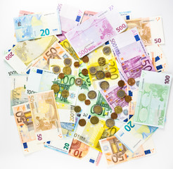 money euro banknotes and coins