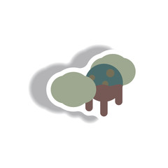 Vector illustration paper sticker Halloween icon bloody moon