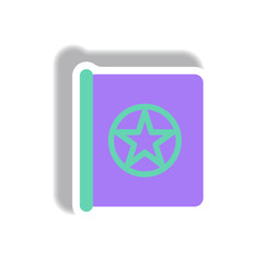 Vector illustration paper sticker Halloween icon Old magic book