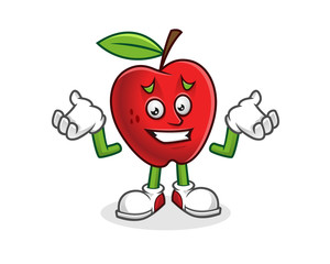 feeling sorry apple mascot. Vector of Apple character. Apple logo
