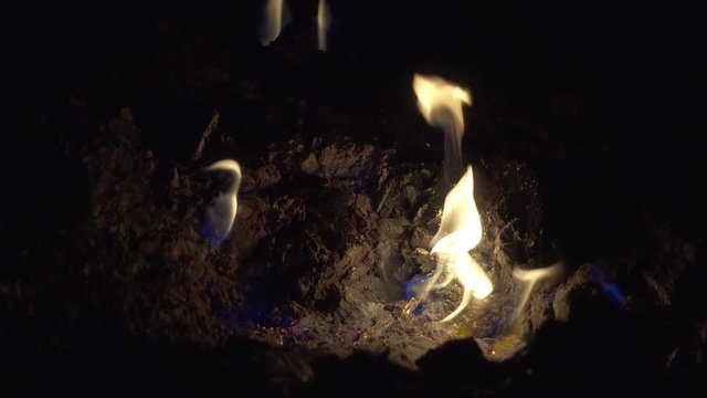 Constantly burning fires on Mount Chimaera in Turkey aslo known as Yanartaş (flaming stone)
