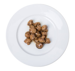 Roasted champignons with sesame.