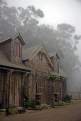 Fototapeta na wymiar antique victorian in fog