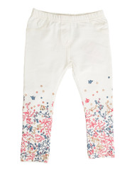 White denim jeans with floral pattern.