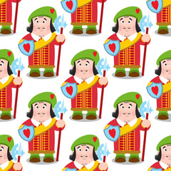 Seamless pattern with cartoon prince.