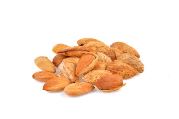 almond seed on white background