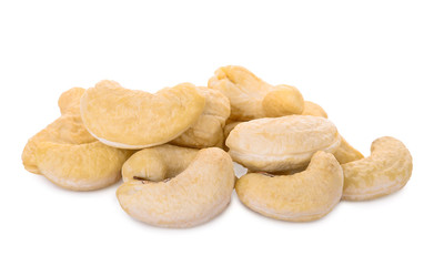 Cashew nuts isolated on white