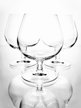 Still life with empty glasses