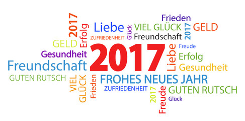 Fototapeta premium word cloud with new year 2017 greetings