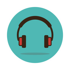 Headphone icon vector. Musical sign