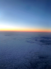 Fototapeta premium view sunset from airplane background