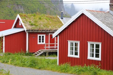 Norwegian town. Fishing town in Nordland - Reine, Norway.