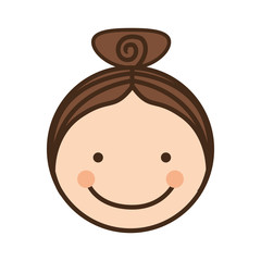 girl happy child face icon image vector illustration design 
