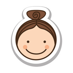 girl happy child face icon image vector illustration design 