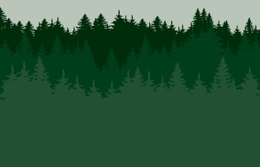 Green forrest silhouette - 124871993