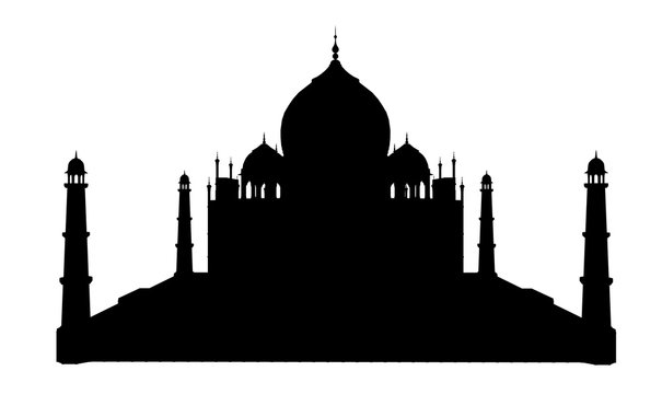 Silhouette des Taj Mahal in Indien