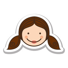 girl happy child face icon image vector illustration design 